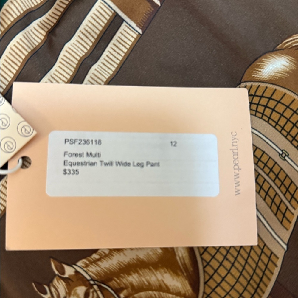 Pearl by lela rose NWT green equestrian twill wide leg pants women’s size 12 - Picture 10 of 10